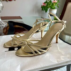 Aldo Gold Strappy Heeled Sandals